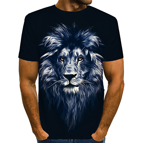 

Men's Daily Going out Street chic / Exaggerated T-shirt - Geometric / 3D / Animal Pleated / Print Black