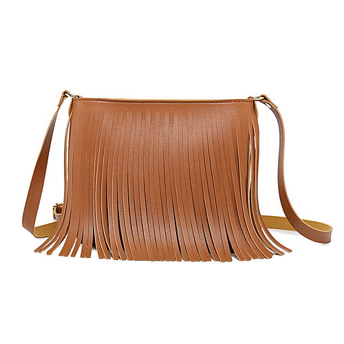 

Women's Tassel PU(Polyurethane) / PU Crossbody Bag Black / Brown / Blushing Pink