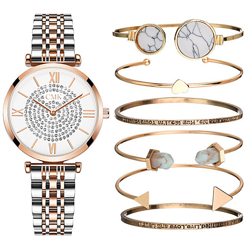 

Women's Quartz Watches Luxury New Arrival Silver Rose Gold Stainless Steel Chinese Quartz Silver Rose Gold Chronograph Cute New Design 1 set Analog One Year Battery Life