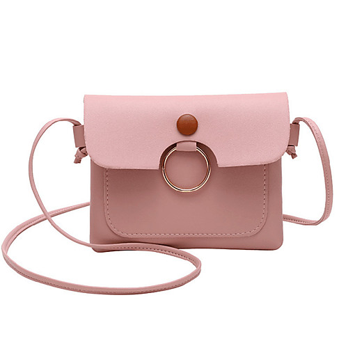 

Women's Polyester / PU Crossbody Bag Solid Color Blushing Pink / Red / Blue