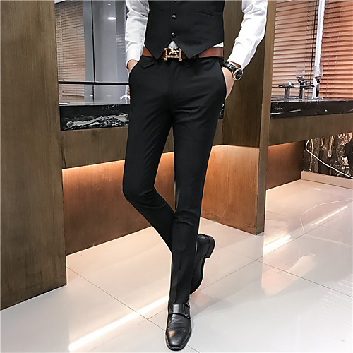 

Men's Basic Suits Pants - Solid Colored Black Light Brown Gray US36 / UK36 / EU44 US38 / UK38 / EU46 US40 / UK40 / EU48