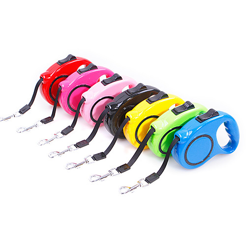 

Dog Leash Retractable Casual / Daily Safety Solid Colored Plastic Nylon Yellow Red Fuchsia