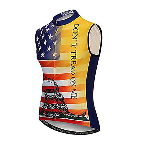 

21Grams National Flag Men's Sleeveless Cycling Jersey - Black / Red Bike Jersey Top Breathable Moisture Wicking Quick Dry Sports Polyester Elastane Terylene Mountain Bike MTB Road Bike Cycling