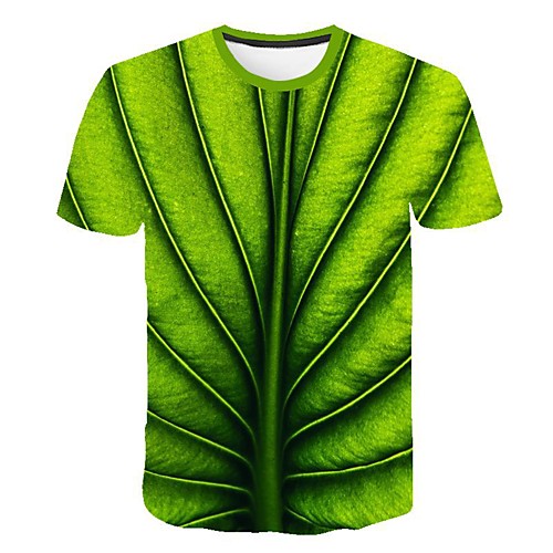 

Men's Daily Going out Basic / Street chic T-shirt - Geometric Print Green