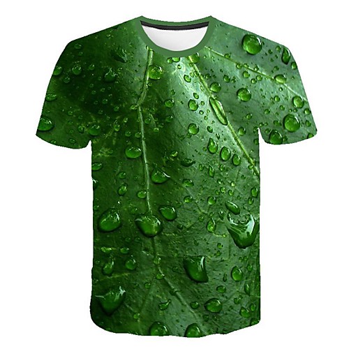 

Men's Daily Going out Basic / Street chic T-shirt - Geometric Print Green