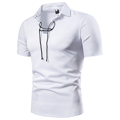 

Men's Daily Going out Basic / Elegant Polo - Solid Colored White
