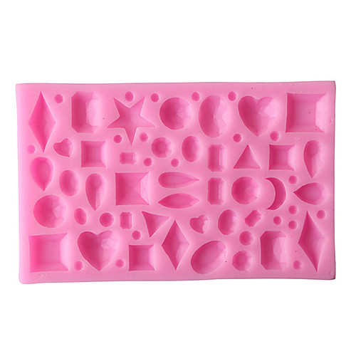 

DIY Multifarious Gemstone Shape Liquid Silicone Mold Fondant Cake Mould Pink