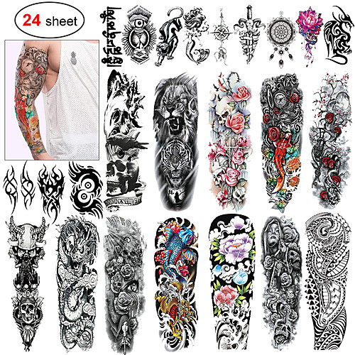 

24 pcs Временные татуировки Экологичные / Одноразового использования Корпус / плечо / назад Картон