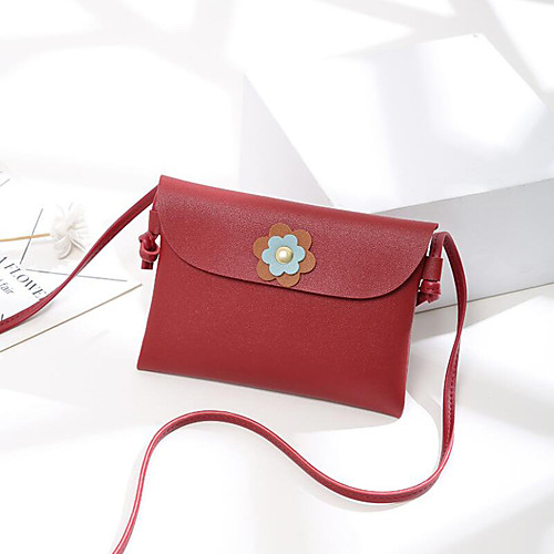 

Women's Polyester / PU Crossbody Bag Solid Color Blushing Pink / Red / Black
