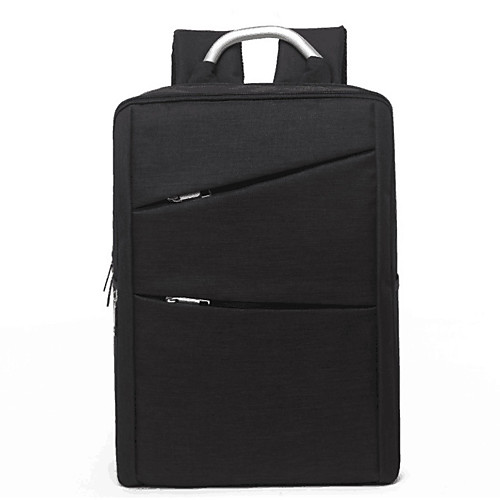 

Large Capacity Oxford Cloth Zipper Commuter Backpack Solid Color Daily Khaki / Royal Blue / Black