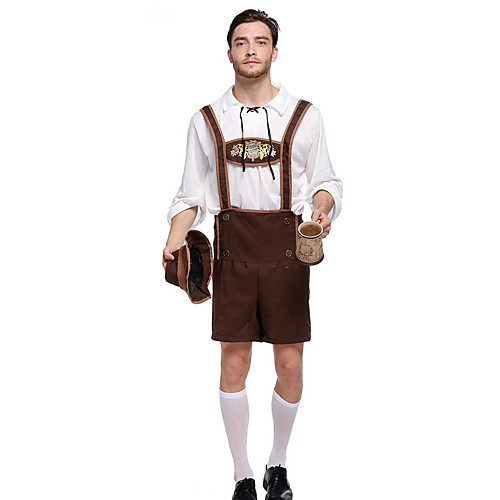 фото Октоберфест инвентарь ледерхозе муж. блузка брюки баварский костюм коричневый Lightinthebox