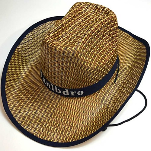 

Men's Basic 1930s Straw Straw Hat Sun Hat-Solid Colored Summer Fall Black Red Khaki