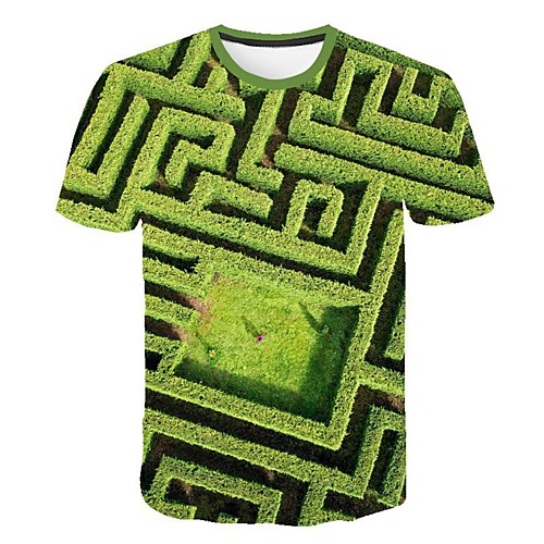 

Men's Daily Going out Basic / Street chic T-shirt - Geometric Print Blue