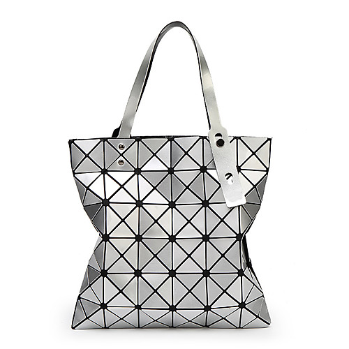 

Women's Glitter / Zipper PU(Polyurethane) / PU Tote Geometric Pattern Black / White / Blushing Pink / Fall & Winter