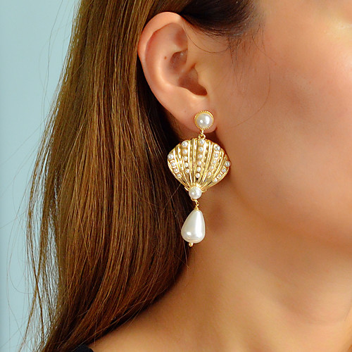

Women's Drop Earrings Mismatched Starfish Shell Bohemian Holiday Boho Imitation Pearl Earrings Jewelry Gold For Daily Holiday Work 1 Pair