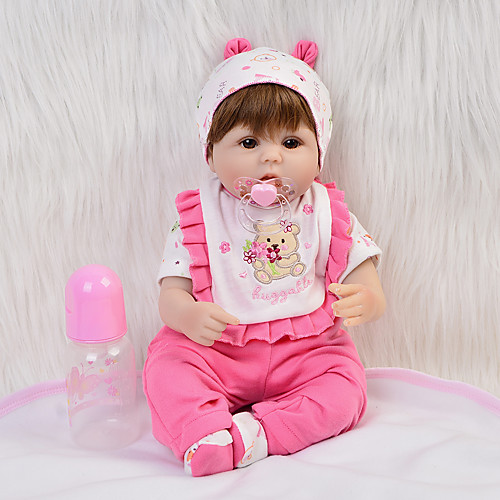 

FeelWind 16 inch Reborn Doll Baby Girl Gift Kids / Teen Adorable with Clothes and Accessories for Girls' Birthday and Festival Gifts / Silicone