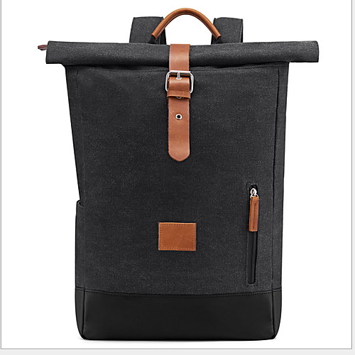

Большая вместимость холст Молнии рюкзак Сплошной цвет Путешествия Темно-серый / Муж.