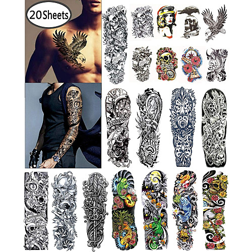 

20 pcs Временные татуировки Экологичные / Одноразового использования Корпус / плечо / назад Картон