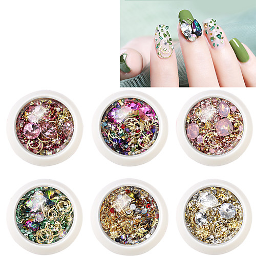 

6 pcs Crystal / Jewel Covered Cases / 3D Interface Crystal Pearls Rhinestones For Finger Nail Jewelry Series Creative nail art Manicure Pedicure Christmas / Special Occasion / Halloween Sweet