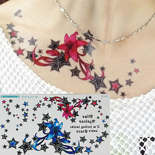

3 pcs Temporary Tattoos Water Resistant / Best Quality Shoulder / Chest Tattoo Stickers