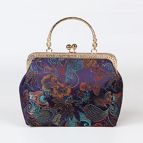 

Women's Embroidery Polyester Evening Bag Floral Print Black / Black Grey / Purple