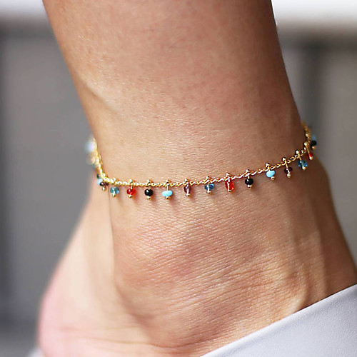 

Ankle Bracelet Simple Fashion Colorful Women's Body Jewelry For Gift Daily Beads Glass Alloy Gold 1pc