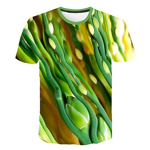 

Men's Daily Going out Basic / Street chic T-shirt - Geometric Print Yellow