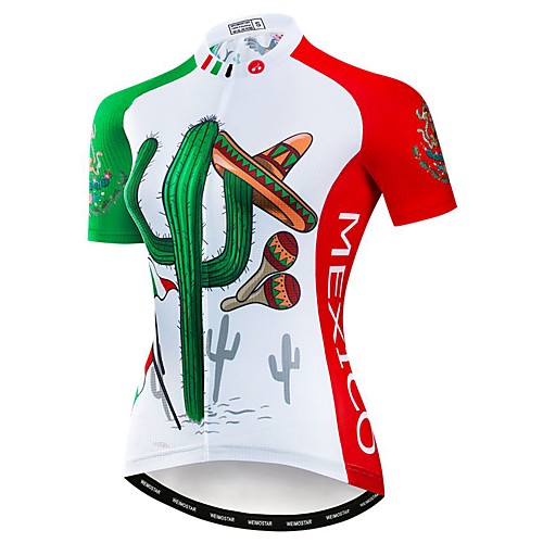 

21Grams Women's Short Sleeve Cycling Jersey Green Cactus Bike Jersey Top Mountain Bike MTB Road Bike Cycling Breathable Moisture Wicking Quick Dry Sports Polyester Elastane Terylene Clothing Apparel