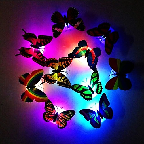 

Мода 7-цветная смена милая бабочка светодиодный ночник домашнего декора комнаты настенный декор 1 шт.