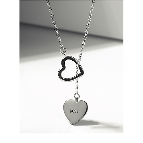 

Personalized Customized Clear Necklace Name Necklace S925 Sterling Silver Classic Engraved Gift Promise Festival Geometric 1pcs Silver