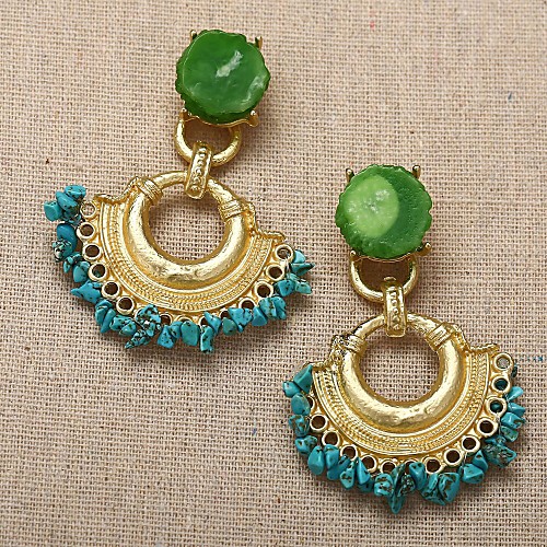 

Women's Drop Earrings Fancy Joy Tropical Romantic Earrings Jewelry Gold For Gift Festival 1 Pair