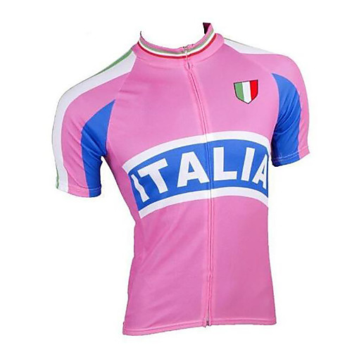 

21Grams Italy Флаги Жен. С короткими рукавами Велокофты - Розовый Велоспорт Джерси Верхняя часть Дышащий Влагоотводящие Быстровысыхающий Виды спорта Терилен Горные велосипеды Шоссейные велосипеды