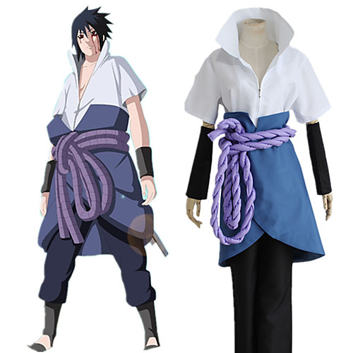 

Inspired by Naruto Uchiha Sasuke Anime Cosplay Costumes Japanese Cosplay Suits Table Skirt Top Pants For Men's Women's / Waist Belt / Wrist Brace