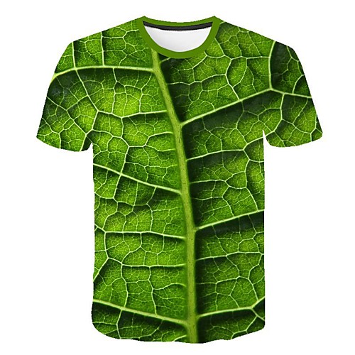 

Men's Daily Going out Basic / Street chic T-shirt - Geometric Print Green