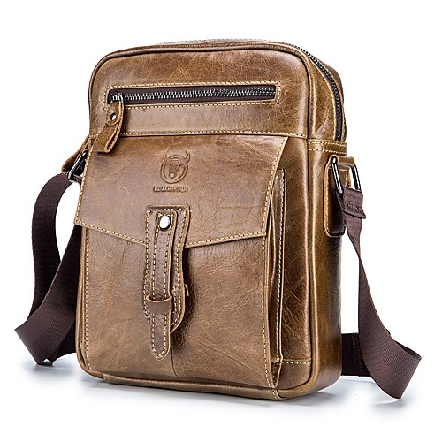

(bullcaptain) мужская кожаная сумка на одно плечо, верхний слой кожи, бизнес-тренд, модная мужская сумка