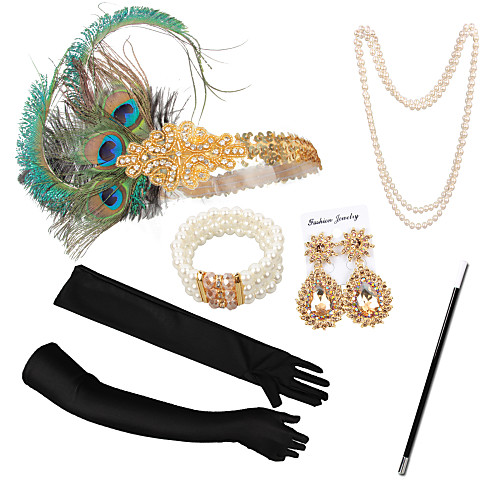 фото The great gatsby цепочка серьги ретро 1920s гетсби искуственная кожа наборы аксессуаров костюма перчатки ожерелья назначение вечеринка / коктейль фестиваль хэллоуин карнавал жен. бижутерия / браслет lightinthebox