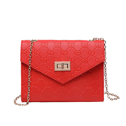 

Women's Chain Polyester / PU Crossbody Bag Solid Color Blushing Pink / Red / Blue