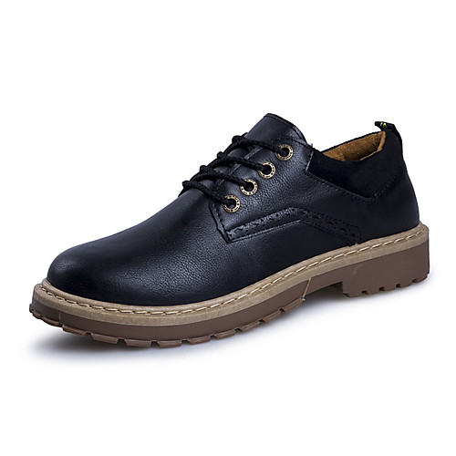 

Men's Comfort Shoes Cowhide Spring Casual Oxfords Breathable Black / Brown