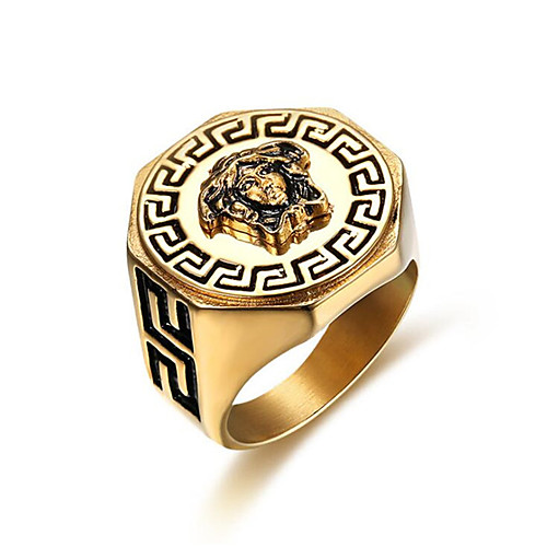 

Муж. Кольцо 1шт Золотой Титановая сталь Геометрической формы Стиль Подарок Повседневные Бижутерия Классический бодрость Cool