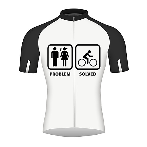 

21Grams Men's Short Sleeve Cycling Jersey Black / White Bike Jersey Top Mountain Bike MTB Road Bike Cycling Breathable Quick Dry Reflective Strips Sports 100% Polyester Clothing Apparel / Triathlon