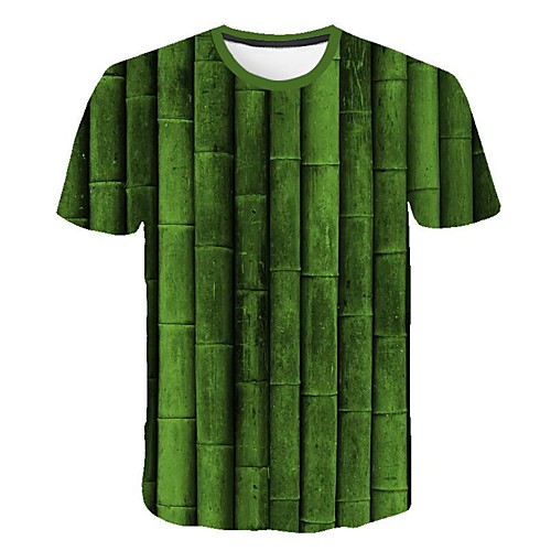 

Men's Daily Going out Basic / Street chic T-shirt - Geometric Print Green