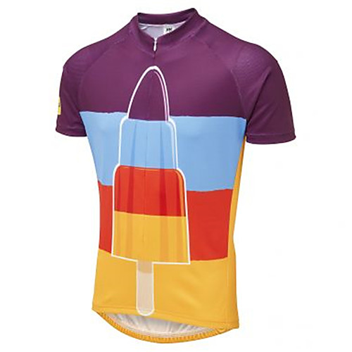 

21Grams Novelty Men's Short Sleeve Cycling Jersey - BlueYellow Bike Jersey Top Breathable Moisture Wicking Quick Dry Sports Terylene Mountain Bike MTB Road Bike Cycling Clothing Apparel / Race Fit