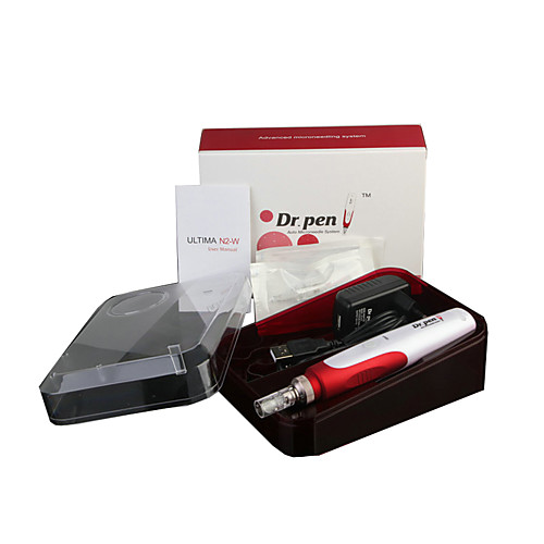 

Профессиональный перезаряжаемый электрический валик с ручкой с микроиглами dr.pen n2-w с 12 игольными картриджами для мезотерапии bb glow