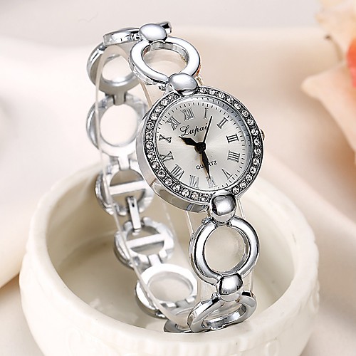 

Women's Bracelet Watch Cubic Zirconia Casual Elegant Silver Alloy Chinese Quartz Silver Casual Watch Imitation Diamond 1 pc Analog One Year Battery Life