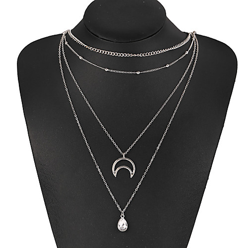 

Women's Layered Necklace Punk Trendy Chrome Silver 46.2 cm Necklace Jewelry 1pc For Street Club