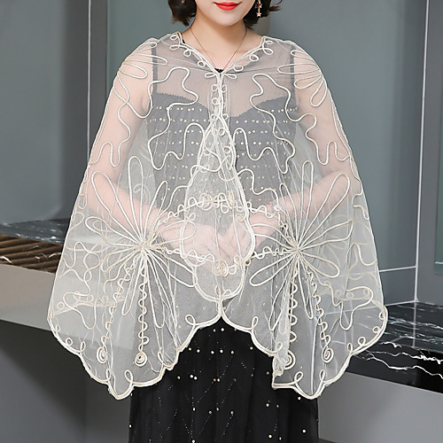 

Sleeveless Shawls / Scarves Polyester / Lace Wedding / Party / Evening Women's Wrap With Lace / Solid