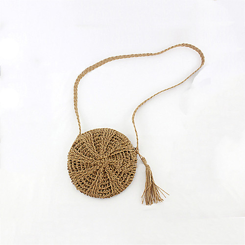 

Women's Straw Crossbody Bag Solid Color Beige / Coffee