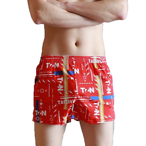 

Men's Sporty Basic Red Blue Royal Blue Swim Trunk Bottoms Swimwear Swimsuit - Geometric Color Block Letter Print M L XL Red