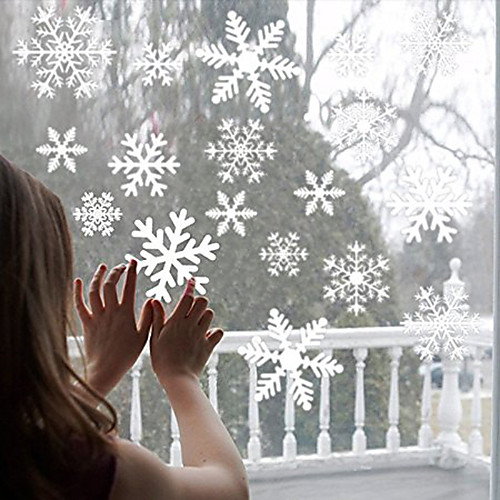 фото 76 шт. / компл. съемный снежинка форма стикер стены статического искусства росписи на рождество стеклянные двери украшения lightinthebox