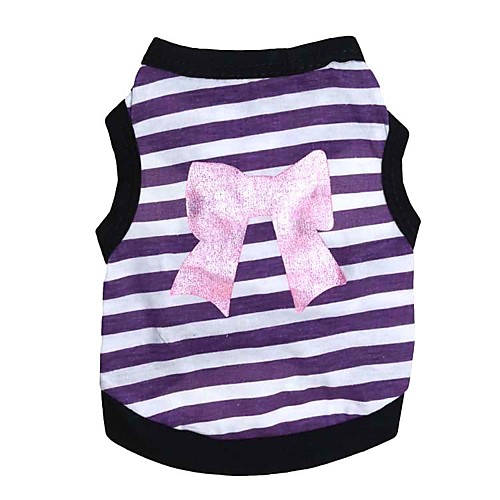 

Dogs Vest Dog Clothes Purple Pink Costume Dalmatian Corgi Beagle Cotton Stripes Bowknot Sweet Style Casual / Daily XS S M L